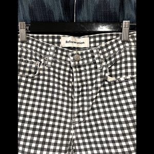 Reformation Gingham High Waisted Jeans, 26
